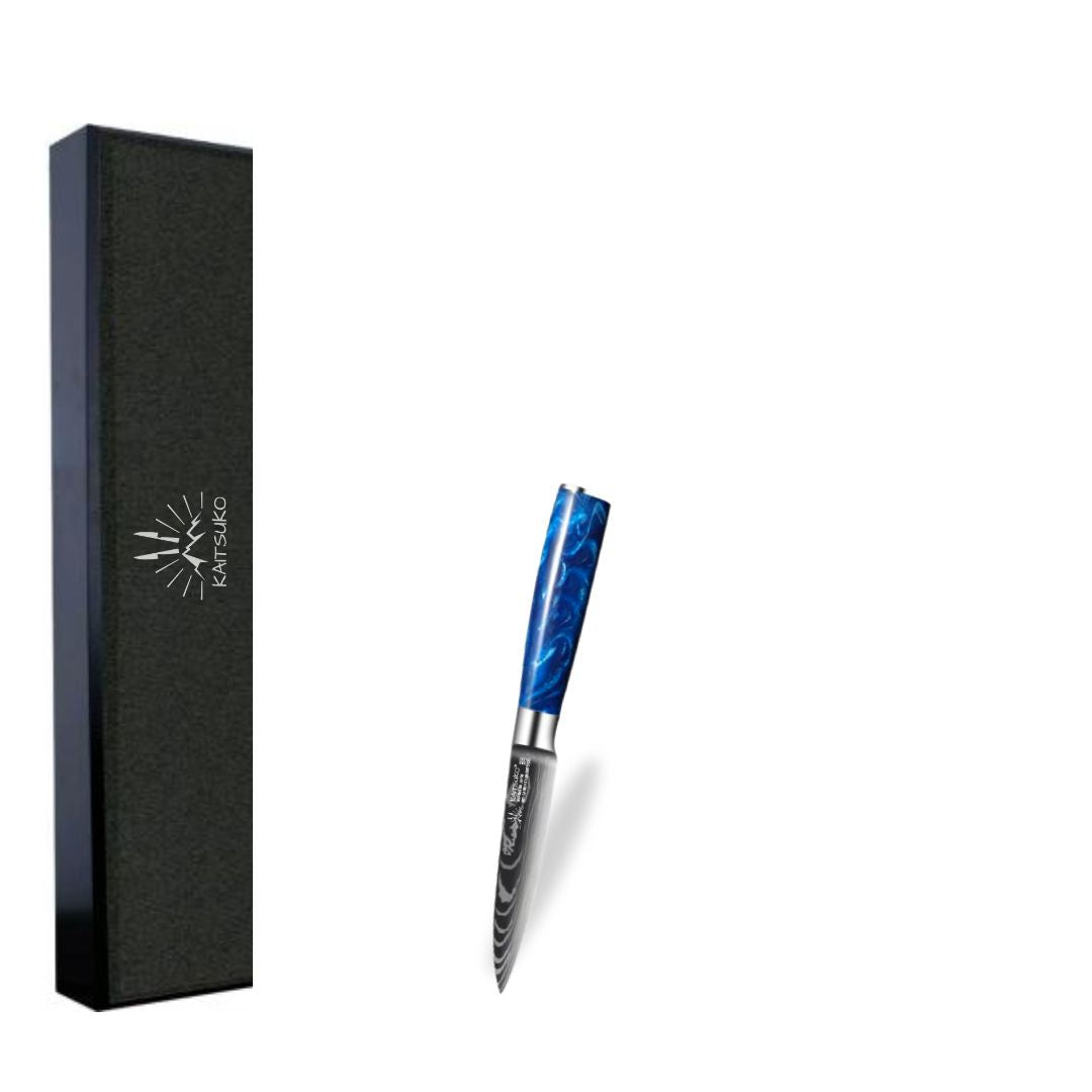 Petit couteau d'office japonais pour petits fruits et légumes Bleu Océan