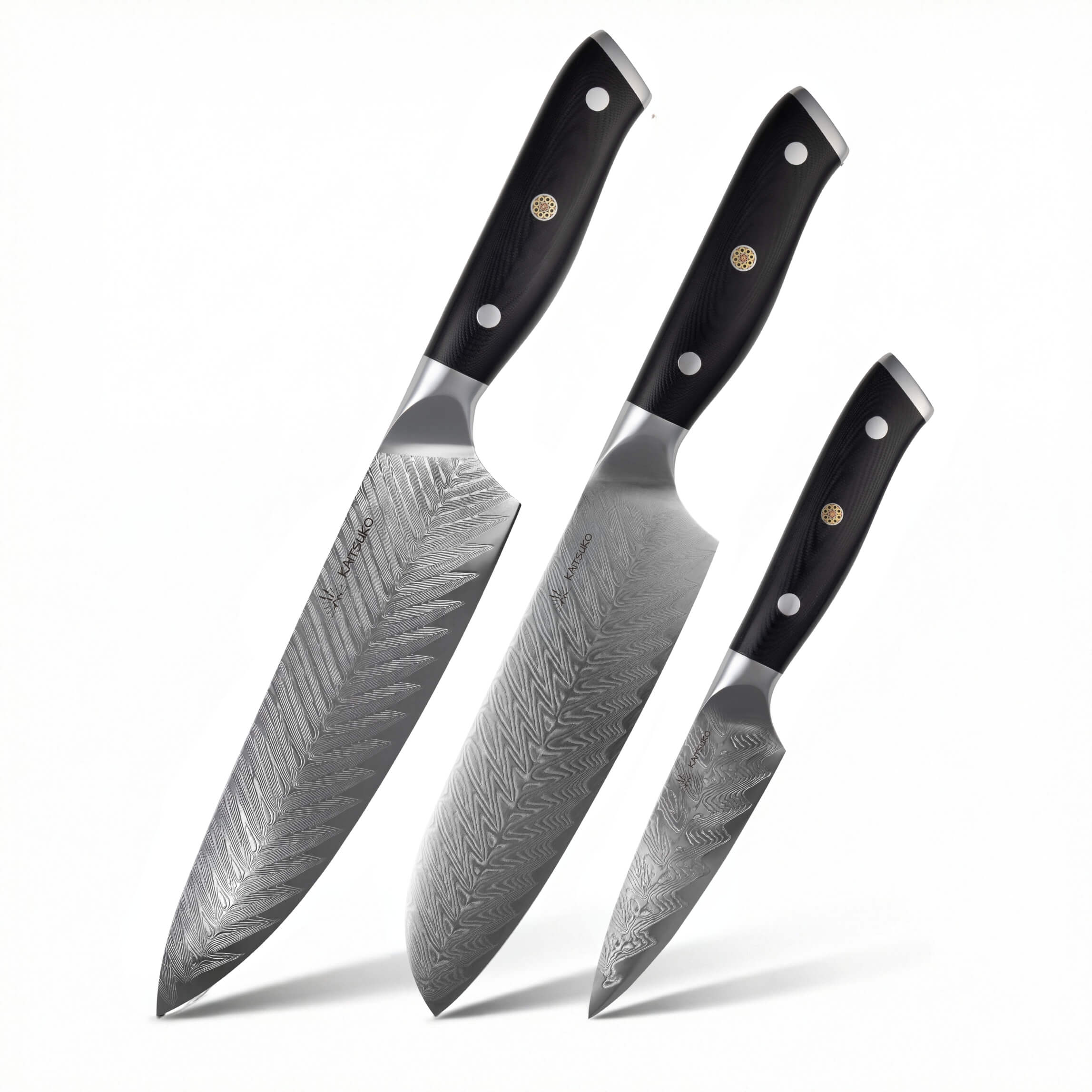 Set de 3 couteaux japonais Yakumoto manche onyx