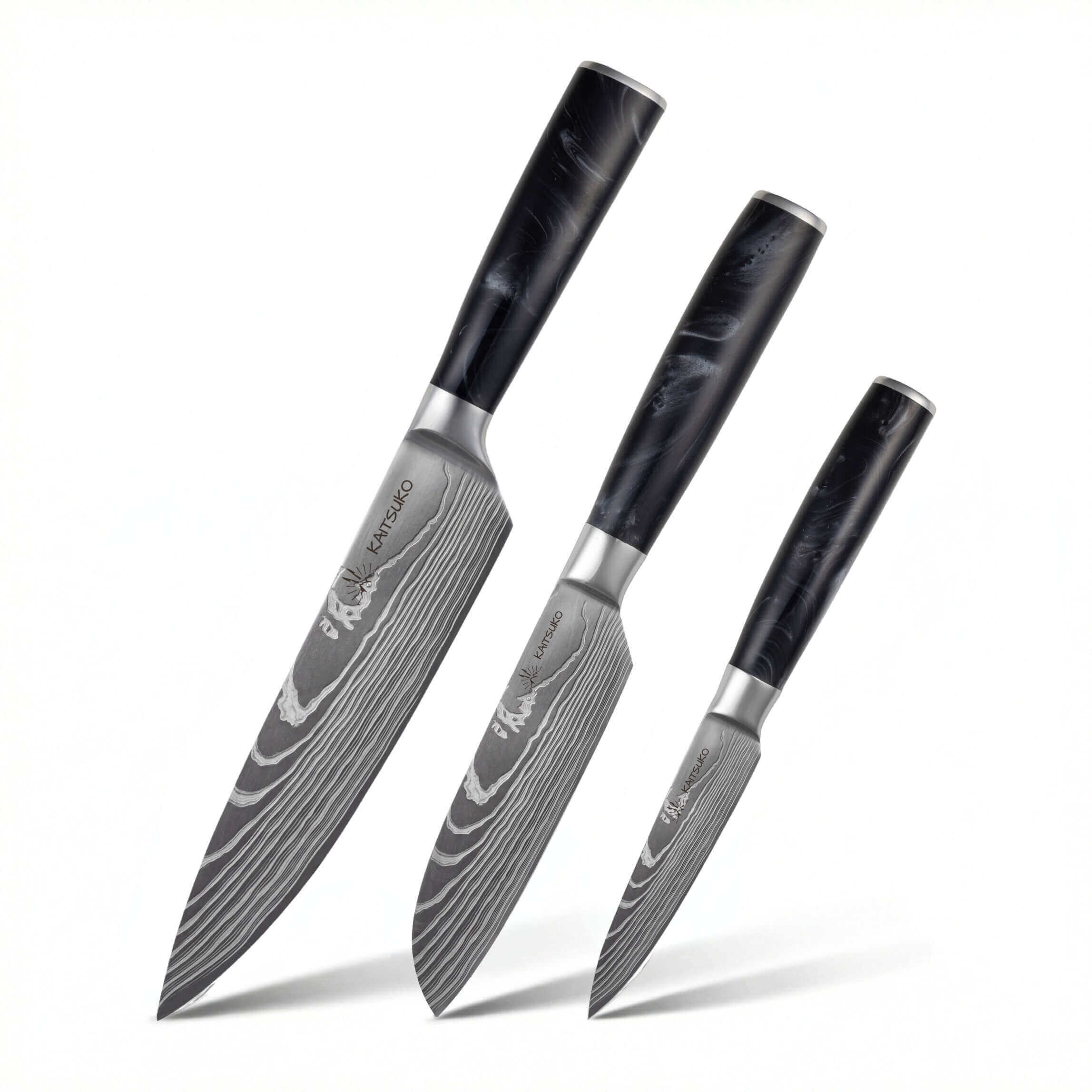 Set de 3 couteaux japonais Kaitsuko coloris Sumi Noir