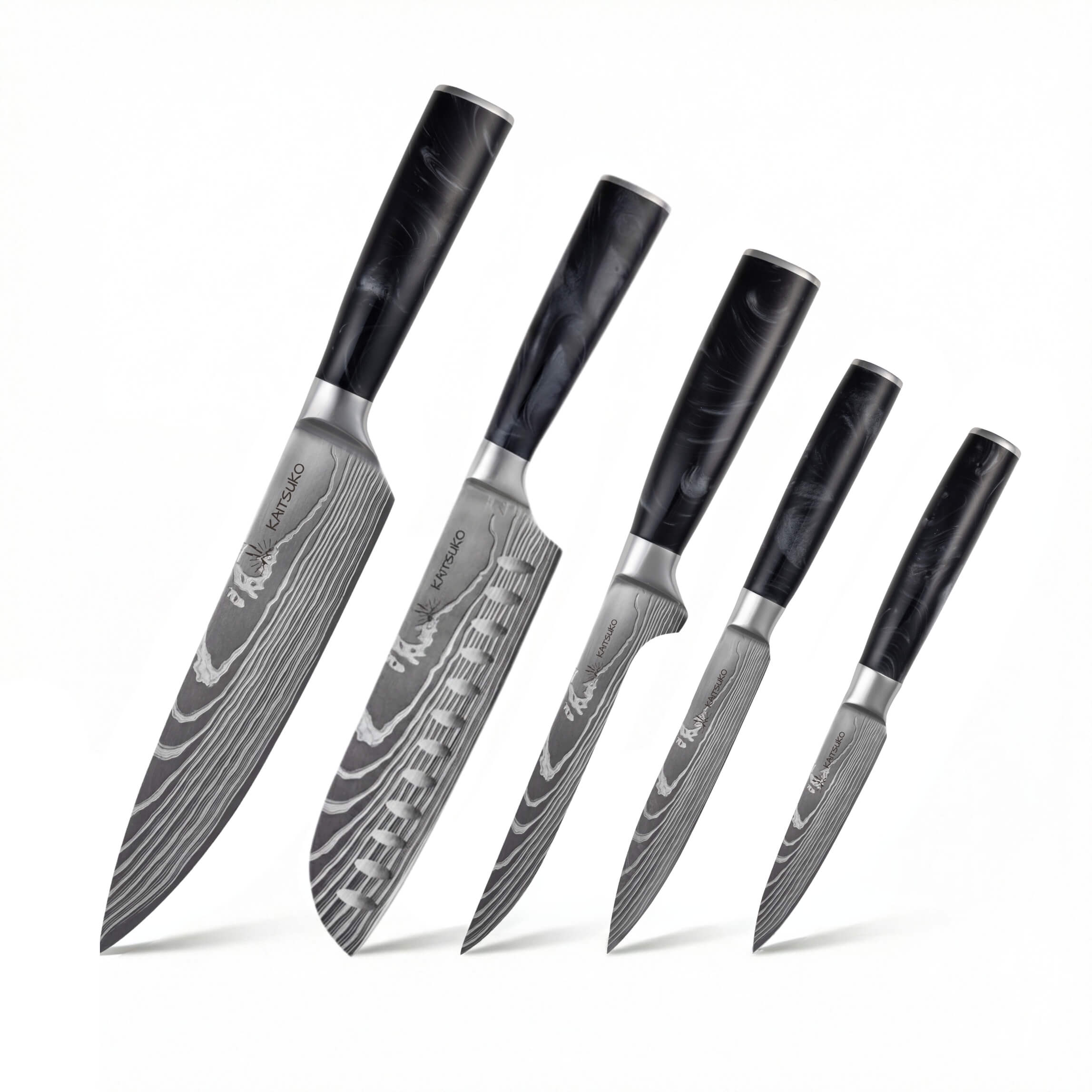 Set de 5 couteaux japonais Chef Tanaka coloris sumi noir