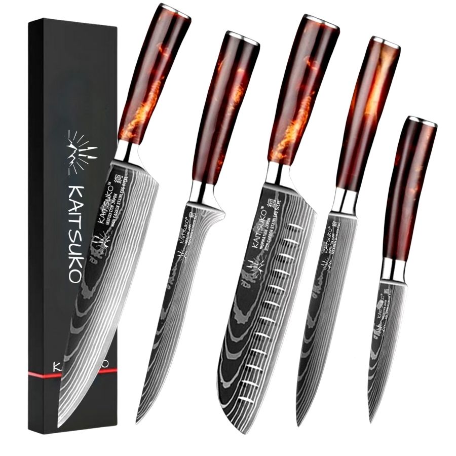 Set de 5 couteaux de cuisine Japonais