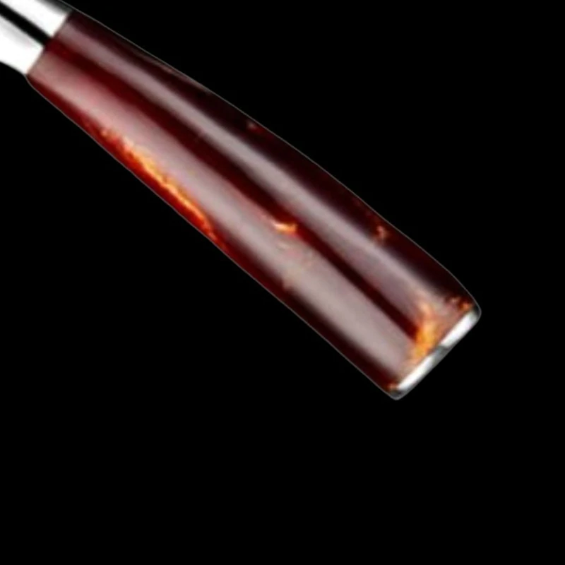 couteau japonais manche marron résine