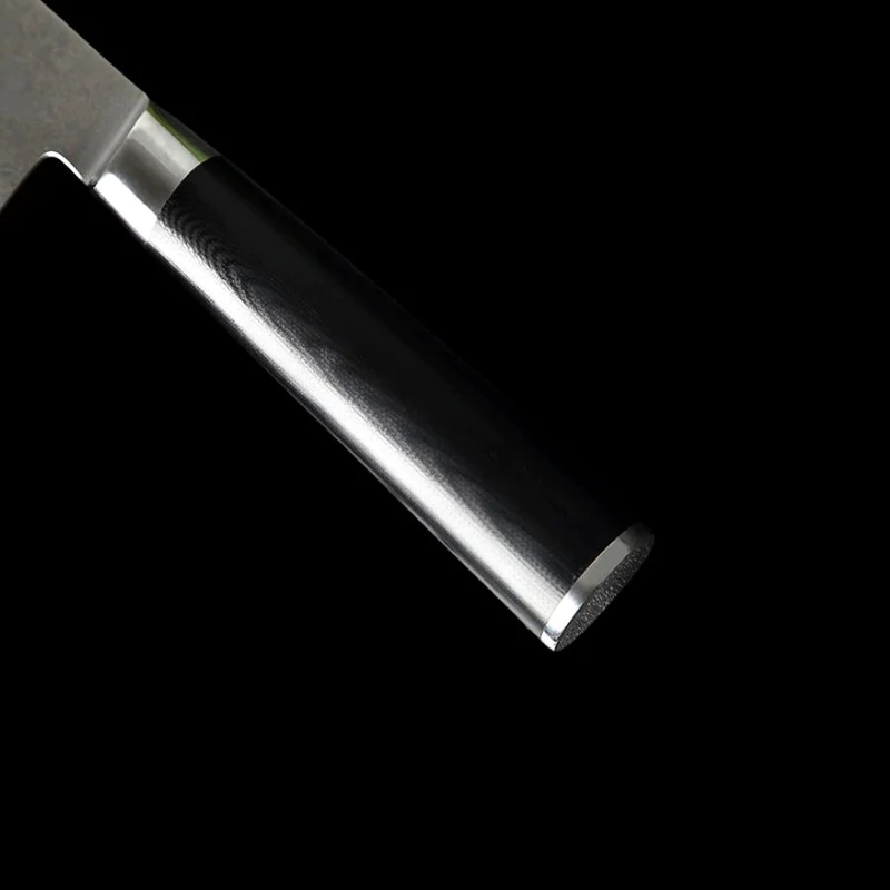 couteau manche noir ergonomique et léger acier damas japonais