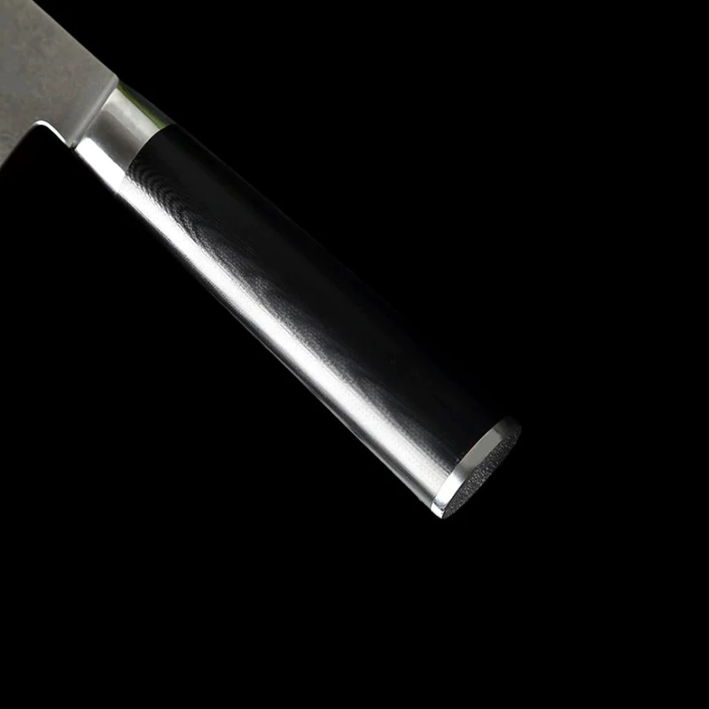couteau manche noir ergonomique et léger acier damas japonais 