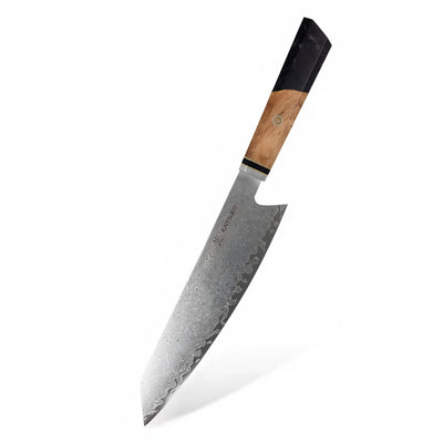 Couteau japonais Kiritsuke damas prestige manche noir Kaitsuko