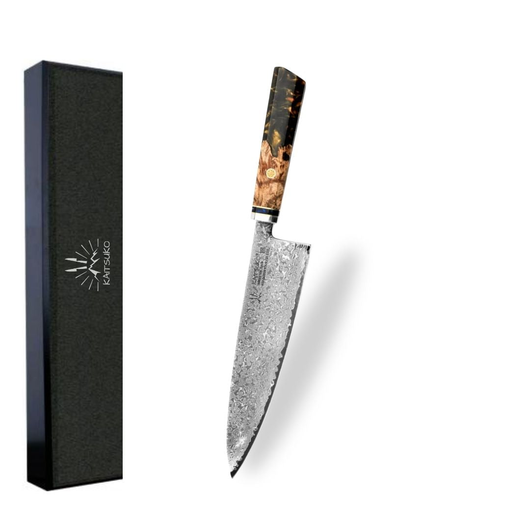 Couteau de chef haut de gamme acier 67 couches manche en résine
