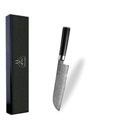 Couteau de cuisine santoku acier 67 couches découpe tous types d'aliments