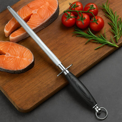 Fusil à aiguiser professionnel – Bois foncé – 23 cm