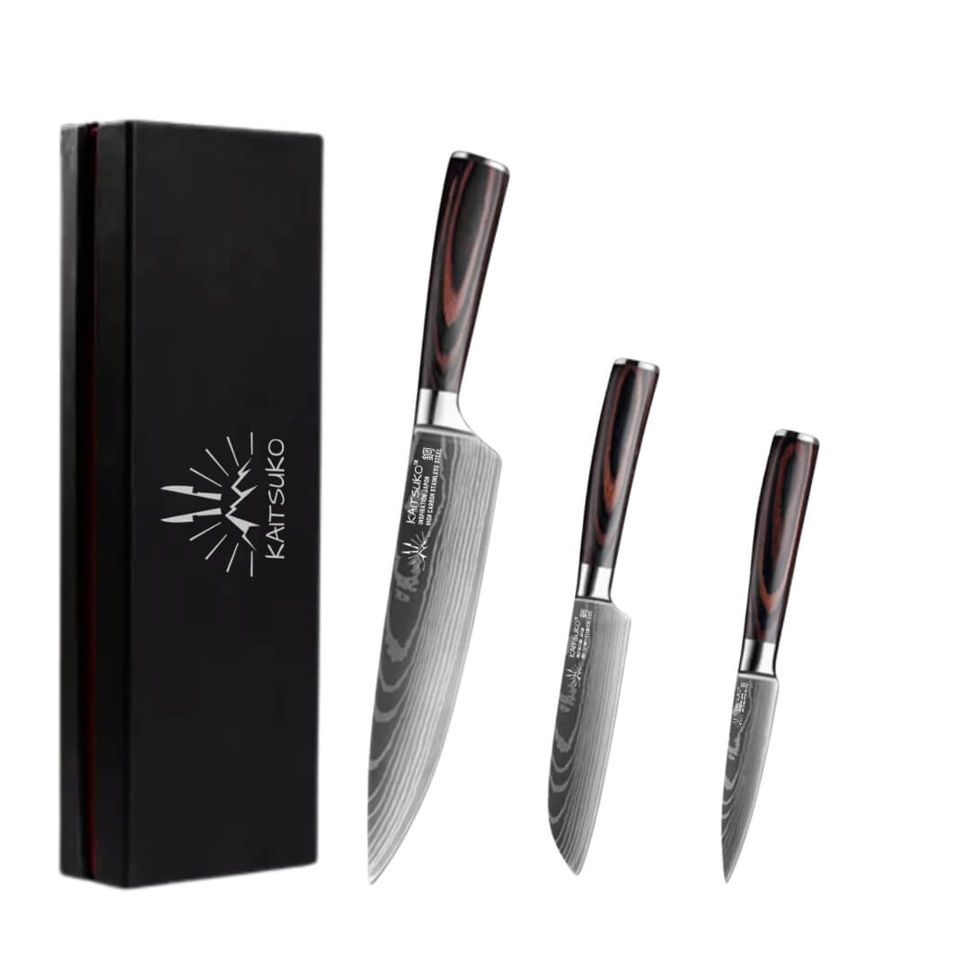 Set de 3 couteaux Japonais - Chef Tanaka - Forest Wood
