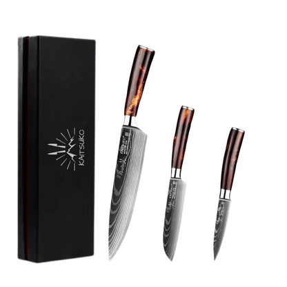 Set de 3 couteaux Japonais - Chef Tanaka - Terre de feu