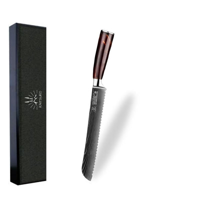 Terre de feu couteau à pain cranté pour brioche pain et bruscetta