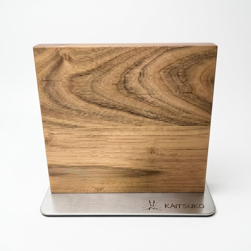 Bloc à couteaux double face en bois